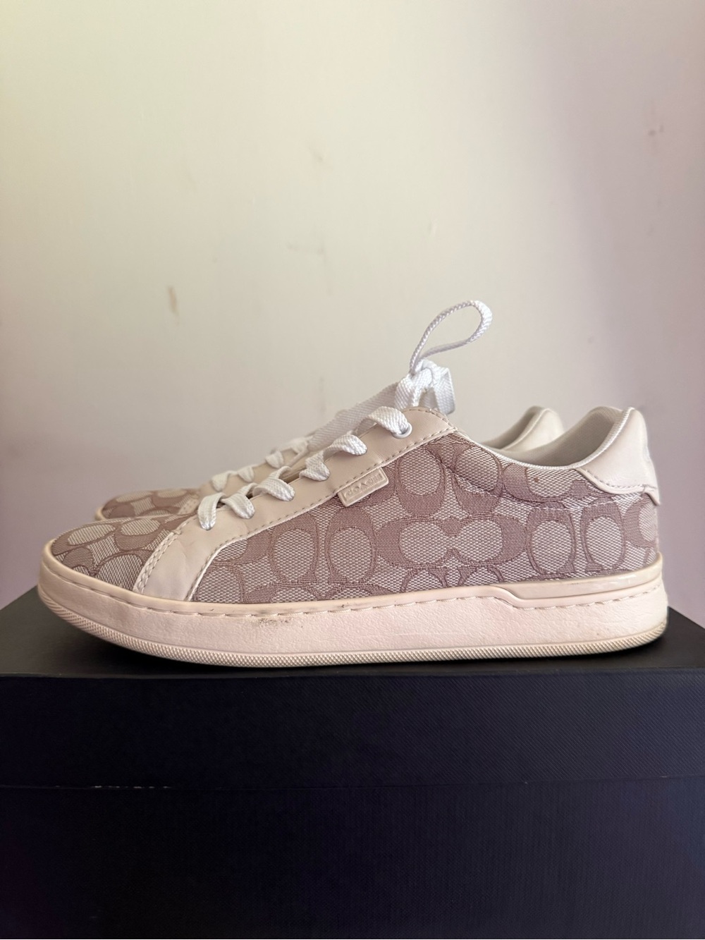Coach Low-Top Sneakers in Taupe and Cream